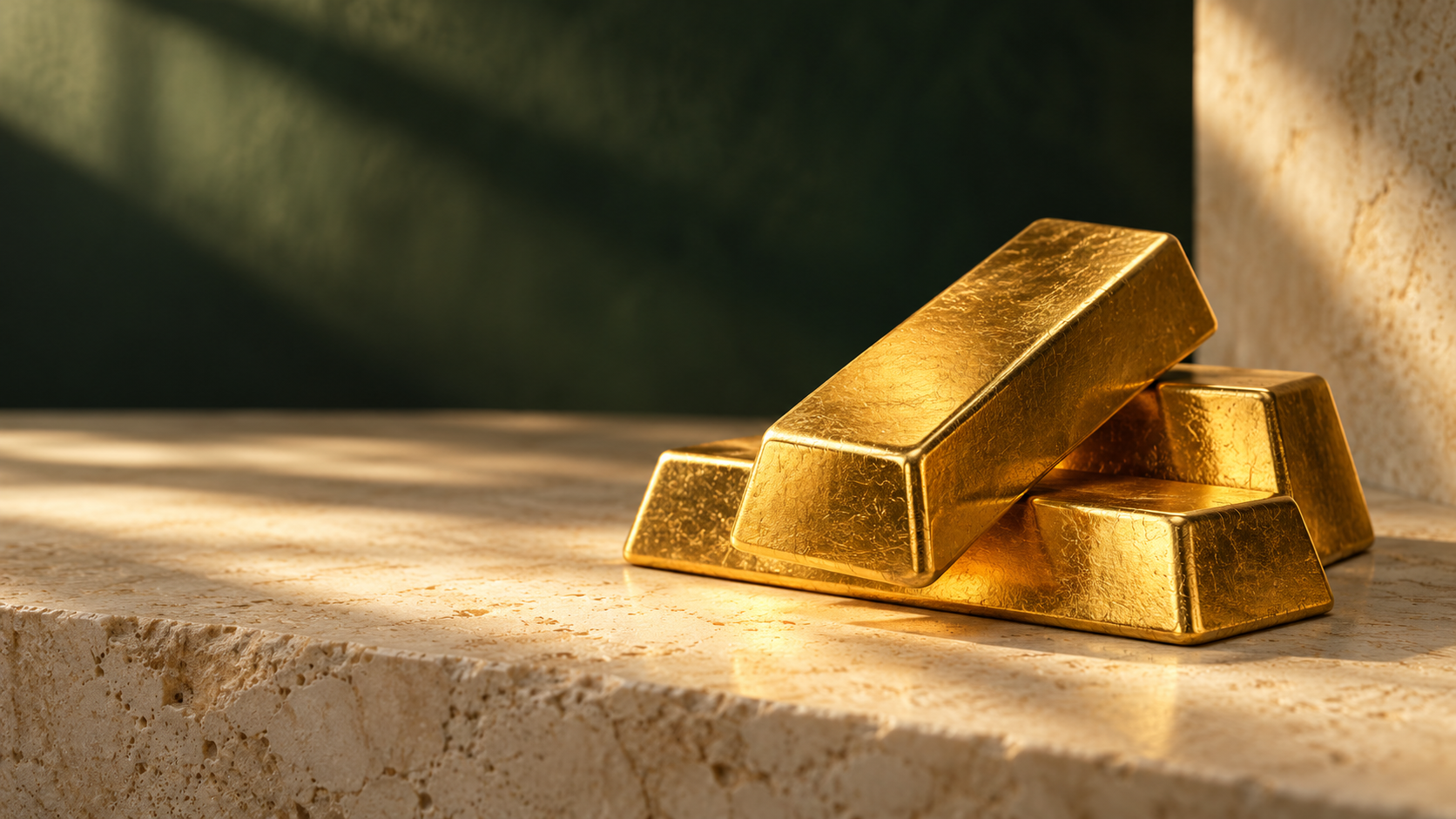 Gold bullion on limestone illustrating fixed lot gold trading
